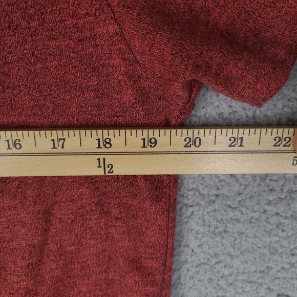 Guess Polo Shirt Mens Large Red Heathered Faux Leather Pocket Collared V-Neck - Picture 10 of 13